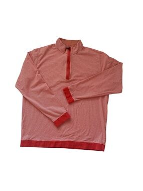 J. McLaughlin Women’s Striped Quarter-Zip Pullover In Vibrant Orange.